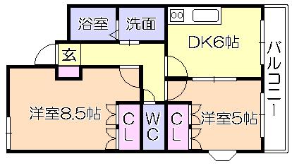 ｸﾞﾗﾝﾃﾞｨｰﾙﾁｪﾘｰ（205） 間取り図画像