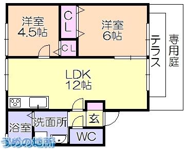 ﾊｲﾑ東山I（102） 間取り図画像