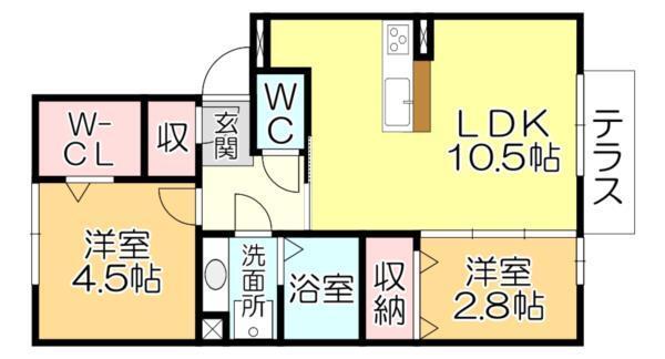 D-room COCO（102） 間取り図画像