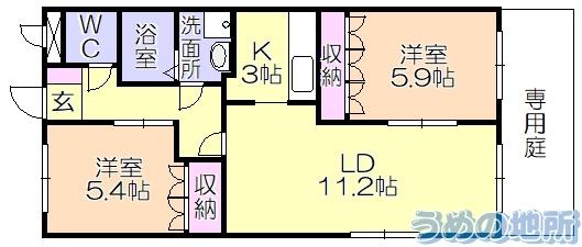 ﾃﾞｭｴｰﾙ（106） 間取り図画像