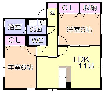 ﾊﾚｱｶﾗA棟（102） 間取り図画像