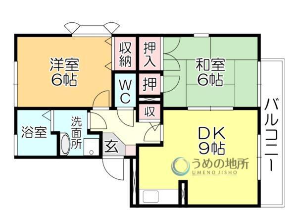 ﾆｭ-ﾗｲﾌつぶくA棟（1期）（303） 間取り図画像