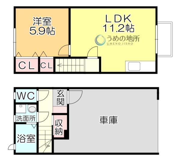 ｱｳﾄﾘﾒｯｻB（2） 間取り図画像