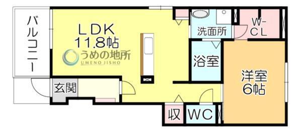 ﾌﾗﾝﾌﾗﾝｻｸﾗB棟（101） 間取り図画像