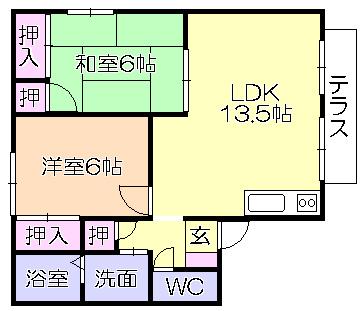 ﾌﾟﾛｳﾞｧﾝｽII（102） 間取り図画像