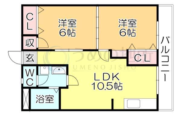 ﾌﾟﾚｱｰﾙ花畑（406） 間取り図画像