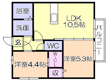 ｾｼﾞｭｰﾙｳﾞｫｰｶﾞ（202） 間取り図画像