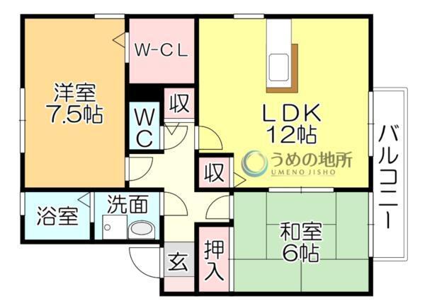 ﾒﾙﾍﾞｰﾕ・ﾄﾞﾐｰﾙA棟（206） 間取り図画像