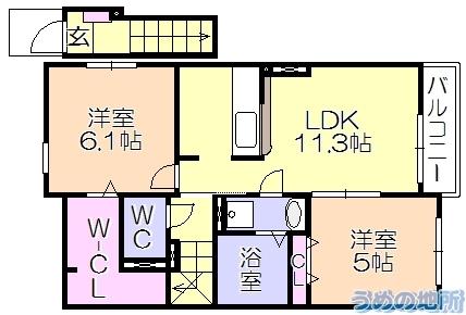 ﾌﾞﾘｯｻIII（201） 間取り図画像
