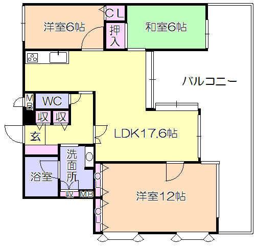 ﾗｲｵﾝｽﾞﾏﾝｼｮﾝﾏｷｼﾑ櫛原（803） 間取り図画像