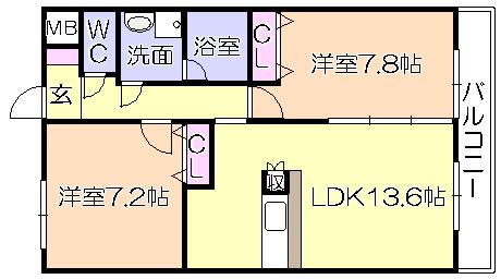 ﾙﾈｽ荒木五番館（203） 間取り図画像