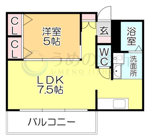 ﾗﾋﾞｰﾅ櫛原（102） 間取り図画像