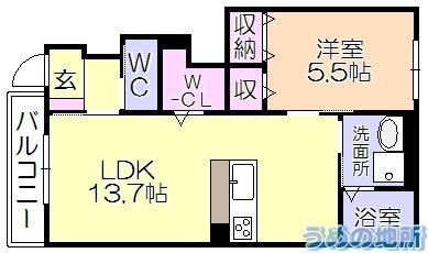 ﾙｰﾗﾙ高良内（107） 間取り図画像