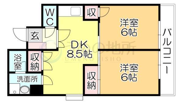 ｶｰｻｵｶﾞﾜ（308） 間取り図画像