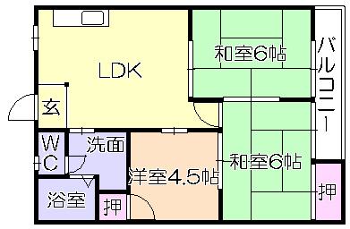 ｵｰｸｽﾊｲﾂ（202） 間取り図画像