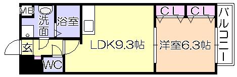 ﾑｰﾝﾘﾊﾞｰ久留米東町（902） 間取り図画像