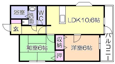 ﾒｿﾞﾝﾌﾙｰﾙA（103） 間取り図画像