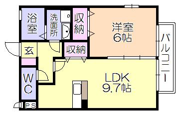 ｱﾝｼﾞｭ（201） 間取り図画像