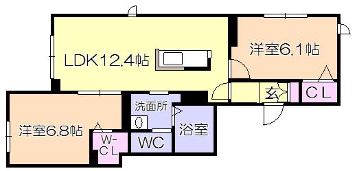 ｸﾞﾚｰｽﾗﾝﾄﾞ日吉（103） 間取り図画像