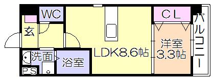 Riz Grande 花畑（805） 間取り図画像