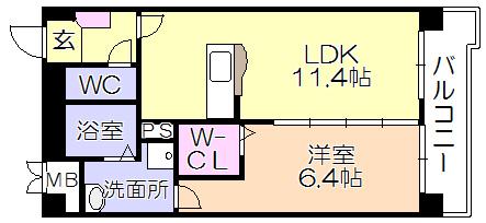 ﾍﾞｽﾀ櫛原（602） 間取り図画像