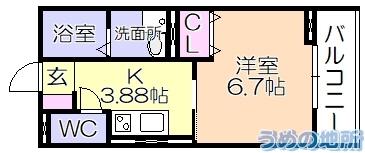 ｶﾞﾅｰﾙ（203） 間取り図画像