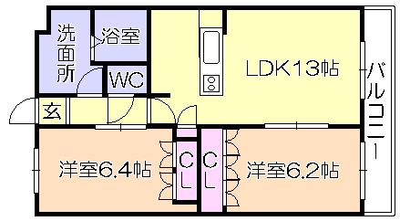 Forest美咲（206） 間取り図画像
