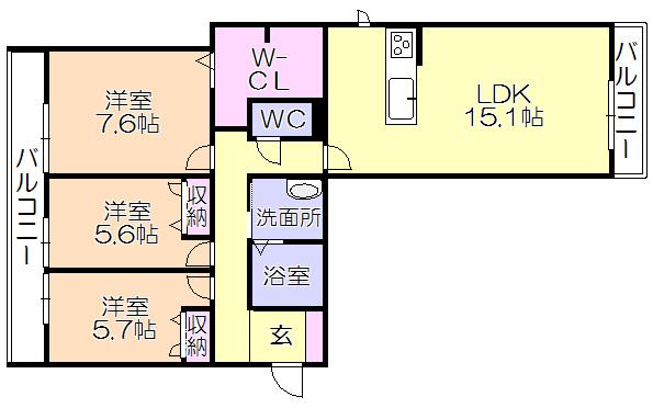 ｱﾚ-ｽﾞﾒｿﾞﾝ（301） 間取り図画像