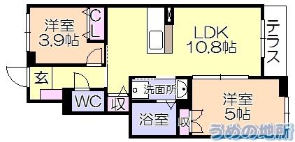 ｿﾚｲﾕ（高良内町）（101） 間取り図画像