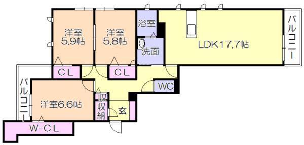 ﾍﾞﾚｵ合川（201） 間取り図画像