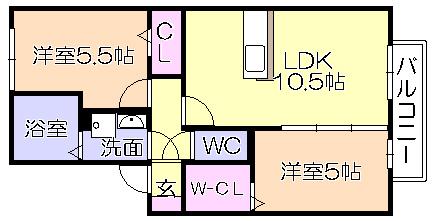 ﾌﾟﾚｼﾞｰﾙ清楽（202） 間取り図画像