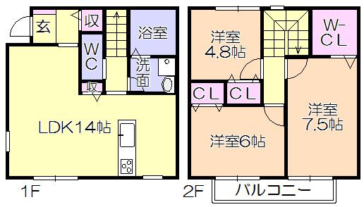 ｷｬｯｽﾙ（C） 間取り図画像