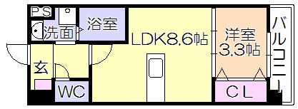 Riz Grande 花畑（703） 間取り図画像