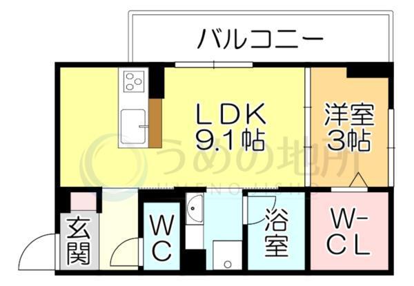 D-ROOM＋西町（301） 間取り図画像