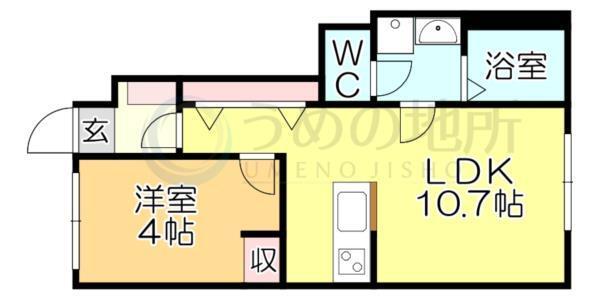 ﾍﾞﾙﾒｿﾞﾝ矢取II（102） 間取り図画像