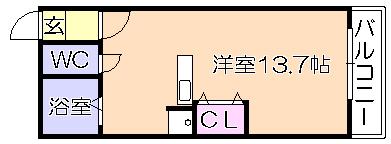 ﾜﾝﾊﾞｲﾜﾝ（105） 間取り図画像