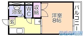 ｳｯﾃﾞｨ-ﾊｲﾂ（205） 間取り図画像