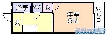野中ﾊｲﾂ（203） 間取り図画像
