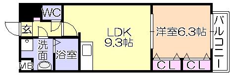 ﾑｰﾝﾘﾊﾞｰ久留米東町（903） 間取り図画像