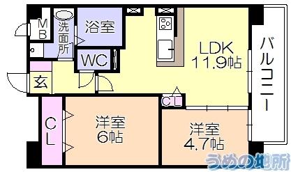ｳｨﾘﾝｸﾞﾈｸｽﾄ（203） 間取り図画像