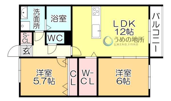 Lluz津福公園（303） 間取り図画像