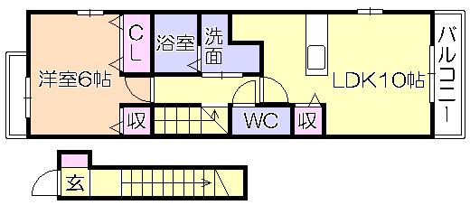 ﾊﾟﾗｯﾂｵII（201） 間取り図画像