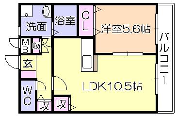 DC.ﾌﾗｯﾄ（302） 間取り図画像
