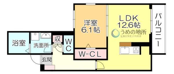 ELGRAND上津（303） 間取り図画像