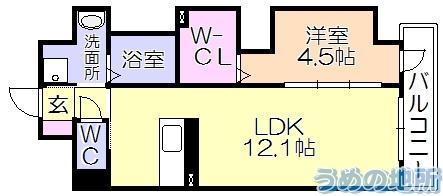 Tiara本町（501） 間取り図画像