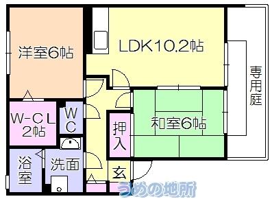 ｾｼﾞｭｰﾙ楠（102） 間取り図画像