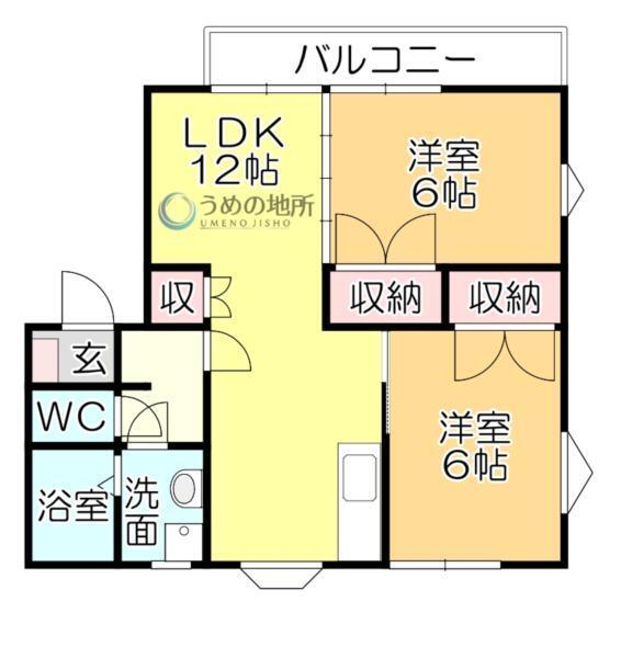 上津ｺｰﾎﾟB棟（101） 間取り図画像