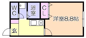 ｻﾝﾛｰﾄﾞｽI（1D） 間取り図画像