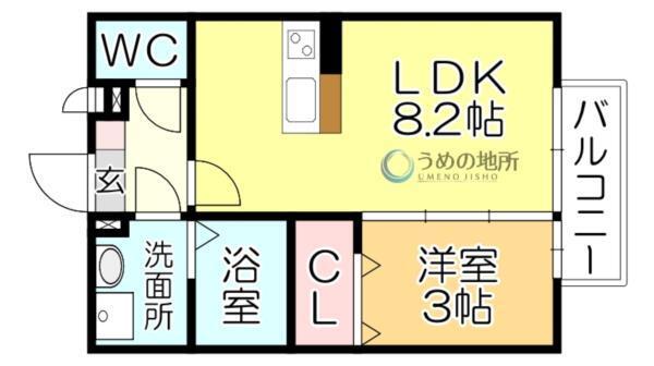 ｾｼﾞｭｰﾙ・ﾍﾟﾙﾙ（202） 間取り図画像