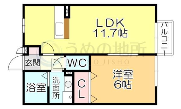ﾊﾚｱｶﾗC棟（207） 間取り図画像